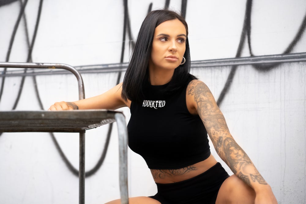 ATI Womens Crop - Black Tank (SML Print)