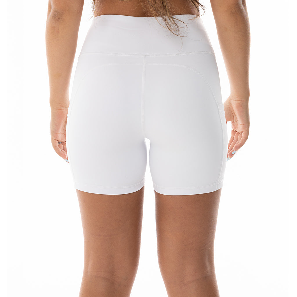 WHITE ATI BIKE SHORTS