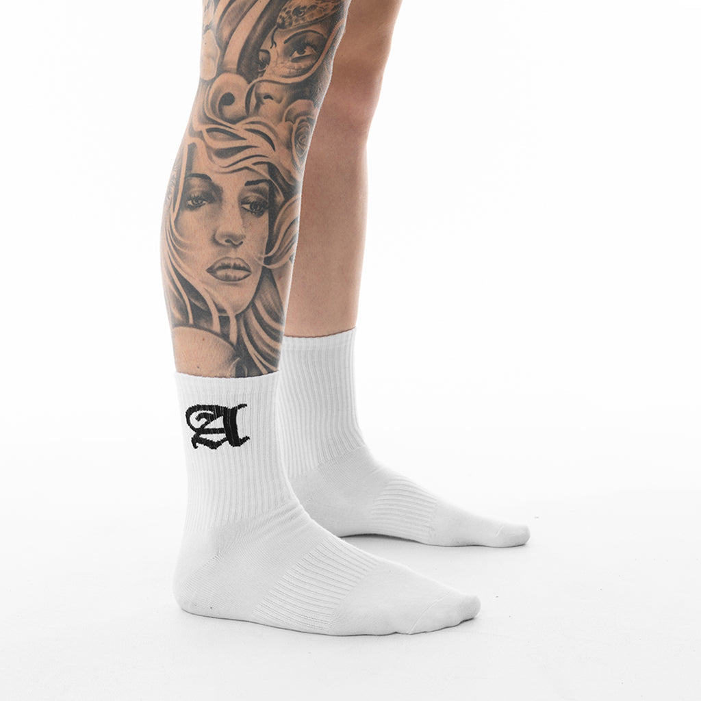 WHITE ADDIKTEDTOINK SOCKS